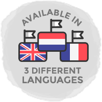 Available in 3 different languages - English, Dutch and French